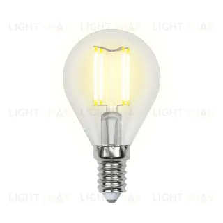 Лампа светодиодная филаментная (UL-00001371) Uniel E14 6W 4000K прозрачная LED-G45-6W/NW/E14/CL PLS02WH