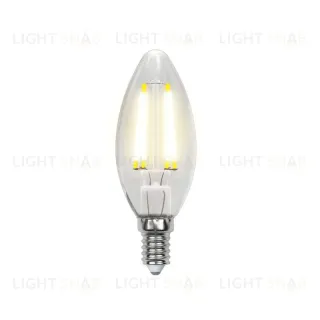Лампа светодиодная филаментная (UL-00000199) Uniel E14 6W 3000K прозрачная LED-C35-6W/WW/E14/CL PLS02WH