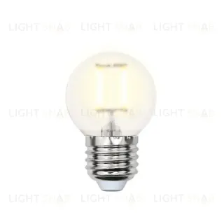 Лампа светодиодная филаментная (UL-00000302) Uniel Е27 6W 3000K матовая LED-G45-6W/WW/E27/FR PLS02WH