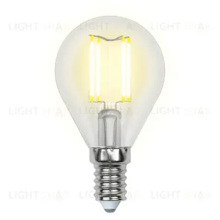 Лампа светодиодная филаментная (UL-00002207) Uniel E14 6W 4000K прозрачная LED-G45-6W/NW/E14/CL GLA01TR
