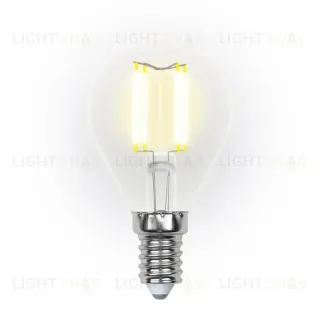 Лампа светодиодная филаментная (UL-00002866) Uniel E14 5W 3000K LED-G45-5W/WW/E14/CL/DIM GLA01TR