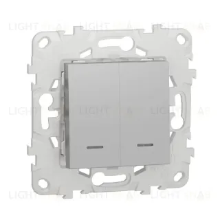 Выключатель двухклавишный Schneider Electric Unica New NU521130N