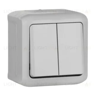 Переключатель одноклавишный на 2 направления Legrand Quteo 10A 250V IP44 серый 782331