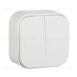 Переключатель двухклавишный на 2 направления Legrand Quteo 10A 250V белый 782206