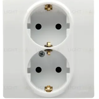 Розетка 2X2К+З Legrand Etika 16A 250V с/з со шторками безвинтовой зажим немецкий стандарт белый 672233