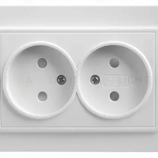Розетка двойная Feron Stekker Эрна б/з 10A 250V белый PST10901301 39053