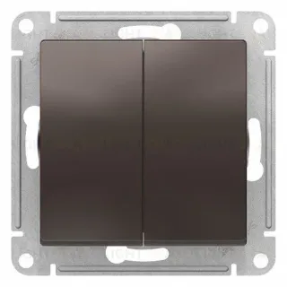 Выключатель двухклавишный проходной Schneider Electric Atlas Design ATN000665
