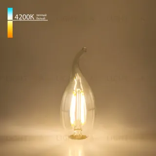 Филаментная светодиодная лампа Elektrostandard E14 7W 4200K свеча на ветру 4690389041402