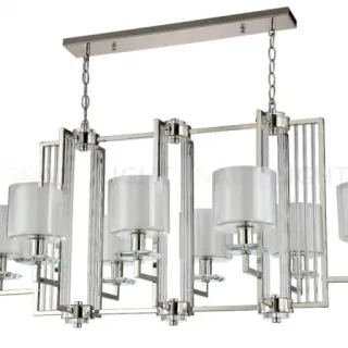 Подвесная люстра Crystal Lux Nicolas NICOLAS SP8 L1000 NICKEL/WHITE