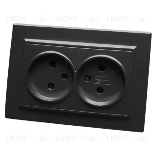 Розетка 2-местная Stekker PST10-9013-03 с защитной шторкой 39478