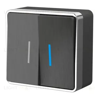 Выключатель двухклавишный с подсветкой Werkel Gallant графит рифленый W5020104 4690389164194