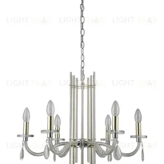Подвесная люстра Crystal Lux AURELIO SP6 GOLD+CHROME/TRANSPARENT