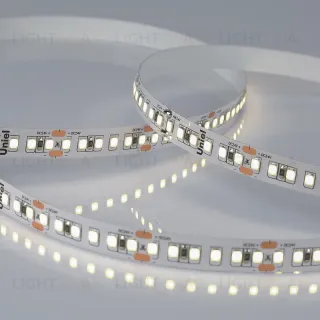 Светодиодная лента Uniel ULS-2835-168LED/m-10mm-IP20-DC24V-14W/m-5M-4000K катушка в герметичной упаковке