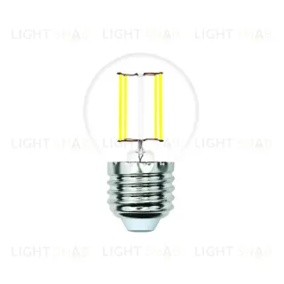 Лампа светодиодная филаментная Volpe E27 4W 4000K шар прозрачный LED-G45-4W/4000K/E27/CL/SLF UL-00008305