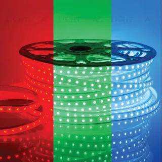 Светодиодная лента Apeyron 220В СТ 10Вт/м smd5050 60д/м IP65 50м RGB 10-64