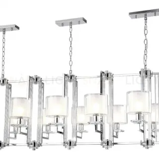 Подвесная люстра Crystal Lux NICOLAS SP12 L1600 NICKEL/WHITE
