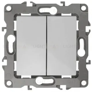 Выключатель двухклавишный ЭРА 12 10AX 250V 12-1004-01 Б0014651