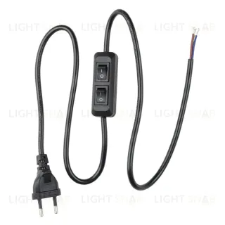 Шнур сетевой с вилкой и выключателем Uniel UCX-C90/02A-100 BLACK UL-00007465