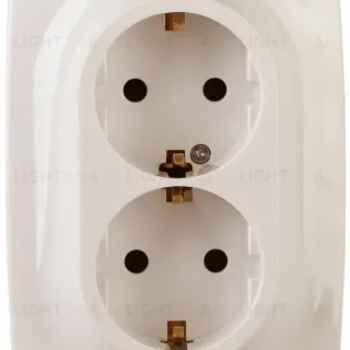 Розетка ЭРА 12 2x2P E Schuko 16A 250V 12-2106-02 Б0031229