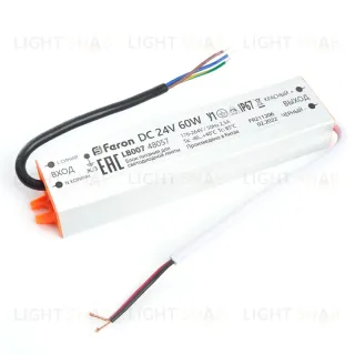 Трансформатор для светодиодной ленты Feron LB007 60Вт 24В IP67 48057