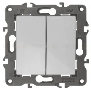 Выключатель двухклавишный ЭРА Elegance 10AX 250V 14-1104-01 Б0034229