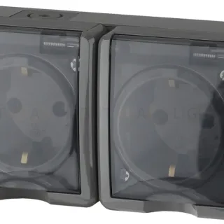 Розетка ЭРА Эксперт 2х2P+E IP54 16A 250V 11-2403-03 Б0020717