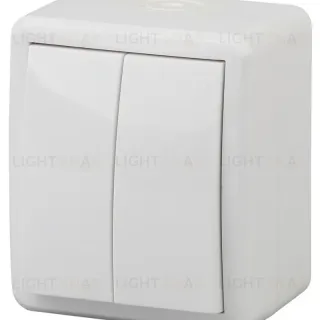 Выключатель двухклавишный ЭРА Эксперт 10AX 250V IP54 11-1404-01 Б0020675