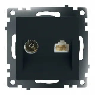 Розетка телевизионная и компьютерная RJ-45 Feron GLS00-7106-05 Катрин 49182