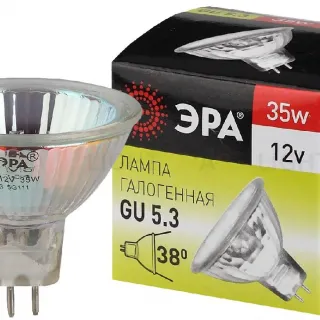 Лампа галогенная Эра GU5.3 35W 3000K GU5.3-MR16-35W-12V-CL C0027355