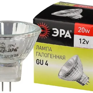 Лампа галогенная Эра GU4 20W 3000K GU4-MR11-20W-12V-30CL C0027361