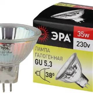 Лампа галогенная Эра GU5.3 35W 3000K GU5.3-JCDR (MR16) -35W-230V-CL C0027363