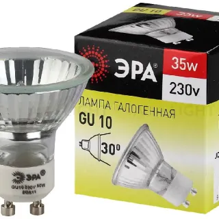 Лампа галогенная Эра GU10 35W 3000K GU10-JCDR (MR16) -35W-230V C0027385