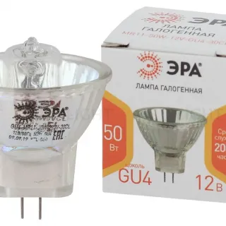 Лампа галогенная Эра GU4 50W 3000K GU4-MR11-50W-12V-30CL Б0044749