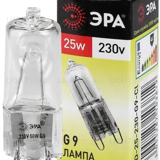 Лампа галогенная Эра G9 25W 3000K G9-JCD-25-230V-CL C0027376