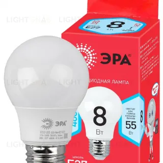 Лампа светодиодная Эра E27 8W 4000K ECO LED A55-8W-840-E27 Б0032096