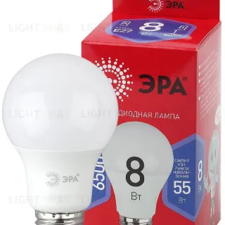 Лампа светодиодная Эра E27 8W 6500K LED A60-8W-865-E27 R Б0045323