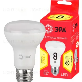 Лампа светодиодная Эра E27 8W 2700K LED R63-8W-827-E27 R Б0050701