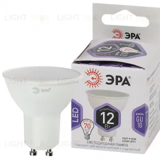 Лампа светодиодная Эра GU10 12W 6000K LED MR16-12W-860-GU10 Б0049076