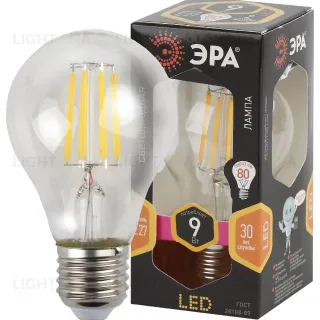 Лампа светодиодная Эра E27 9W 2700K F-LED A60-9W-827-E27 Б0043433
