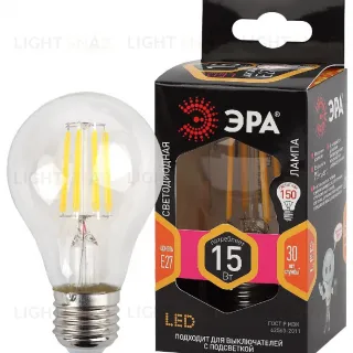 Лампа светодиодная Эра E27 15W 2700K F-LED A60-15W-827-E27 Б0046981
