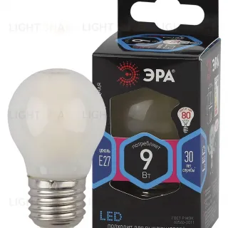 Лампа светодиодная Эра E27 9W 4000K F-LED P45-9w-840-E27 frost Б0047030