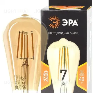 Лампа светодиодная Эра E27 7W 2400K F-LED ST64-7W-824-E27 gold Б0047664