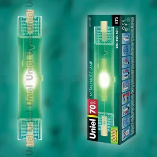 Лампа металлогалогенная линейная (04848) Uniel R7s 70W прозрачная MH-DE-70/GREEN/R7s