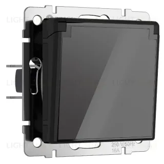 Розетка с заземлением, крышкой и шторками Werkel 4690389197734 W1171248 a064043