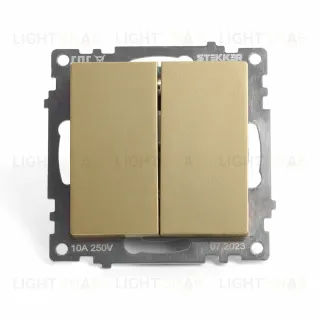 Переключатель 2-клавишный Stekker Катрин GLS10-7107-08 49220