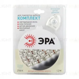 Светодиодная лента ЭРА 4,8W/m 30LED/m 2835SMD теплый белый 1,2M 2835move-4,8-30-12-2700-1,2m Б0043072