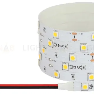 Светодиодная лента Эра 12В 5050 7,2Вт/м 3000K 5м IP20 LS5050-7,2-30-12-3000K-IP20-1 year-5m Б0059915