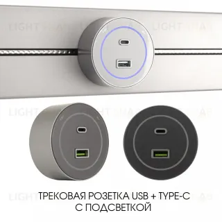Трековая розетка Arte Milano Am-track-sockets-39 399732TS/USB-Type-C Silver