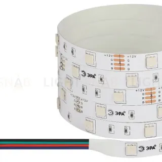 Светодиодная лента Эра 12В 2835 7,2Вт/м RGB 5м IP20 LS5050-7,2-30-12-RGB-IP20-1 year-5m Б0035602