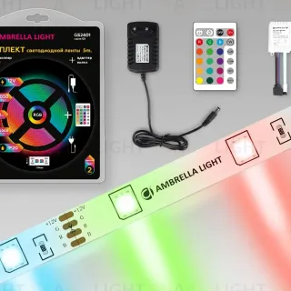 Светодиодная лента Ambrella Light LED Strip 12В 5050 7,2Вт/м RGB 5м IP20 GS2401